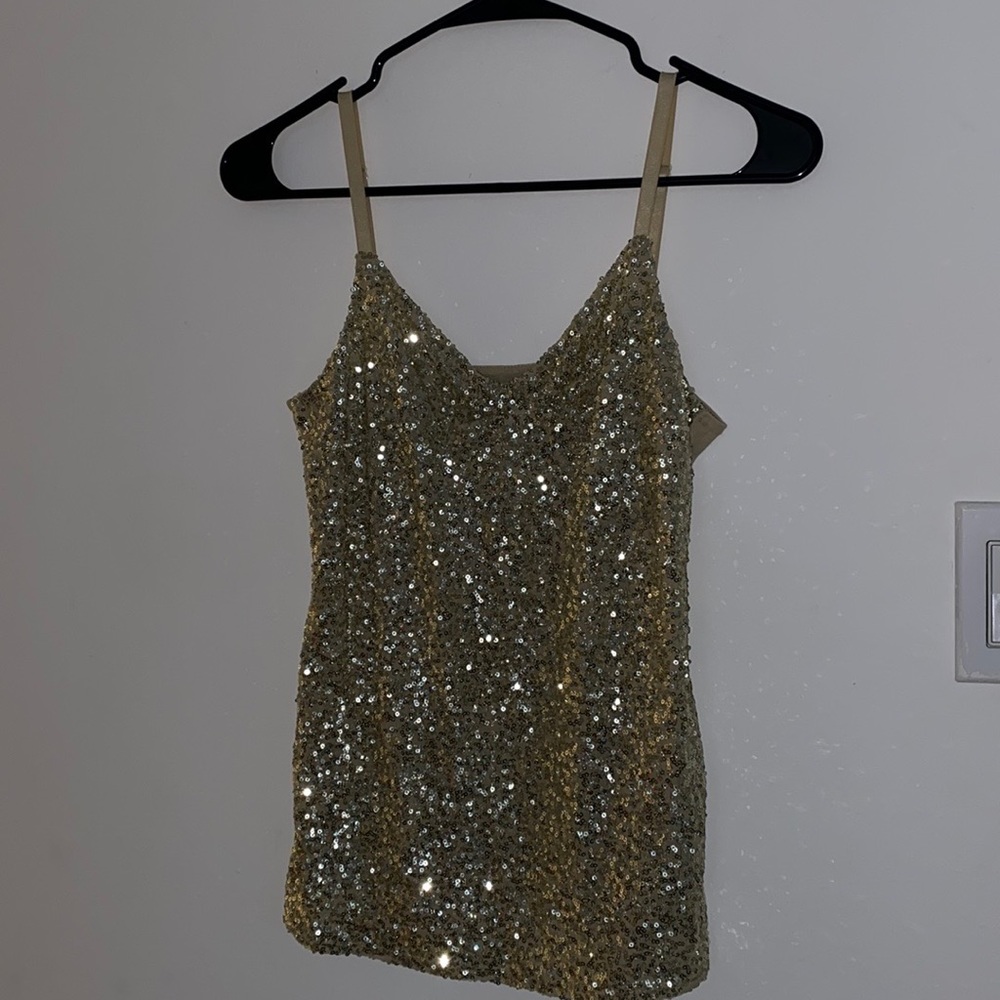 Vintage The Limited Gold Glitter Cami